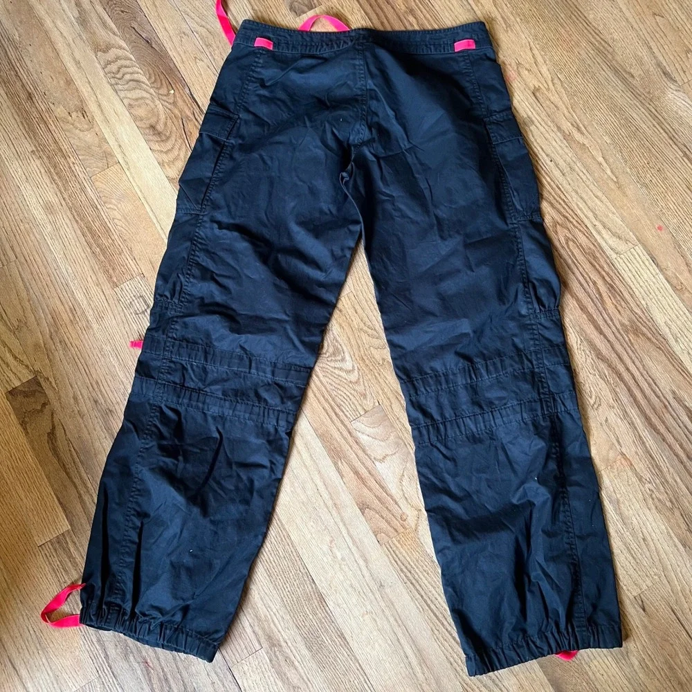 Nike Vintage Cargo Pants Black Pink Ribbon Y2K Wide Leg Utility Trousers Large